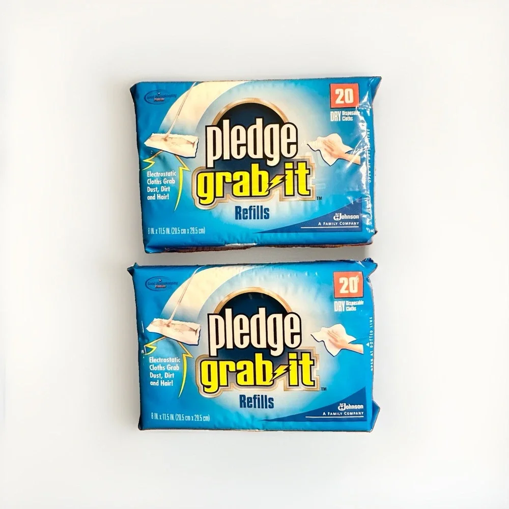 Pledge grab it refills 20 dry disposable cloths dusting dust lot 2 SEALED